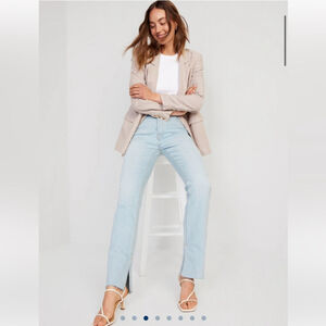 Old Navy Extra High Waisted Button-Fly Kicker Boot-Cut Side-Slit Jeans Sz 14 NWT